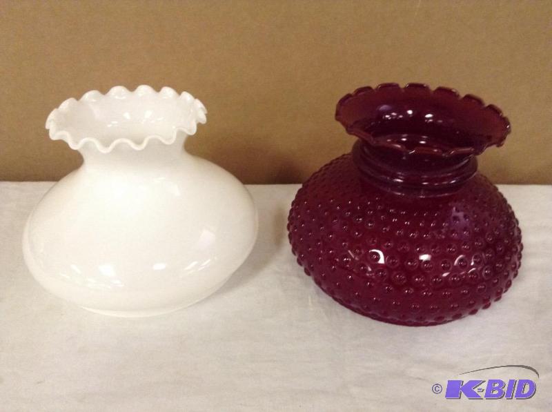 2 Hurricane Type Glass Lamp Shades