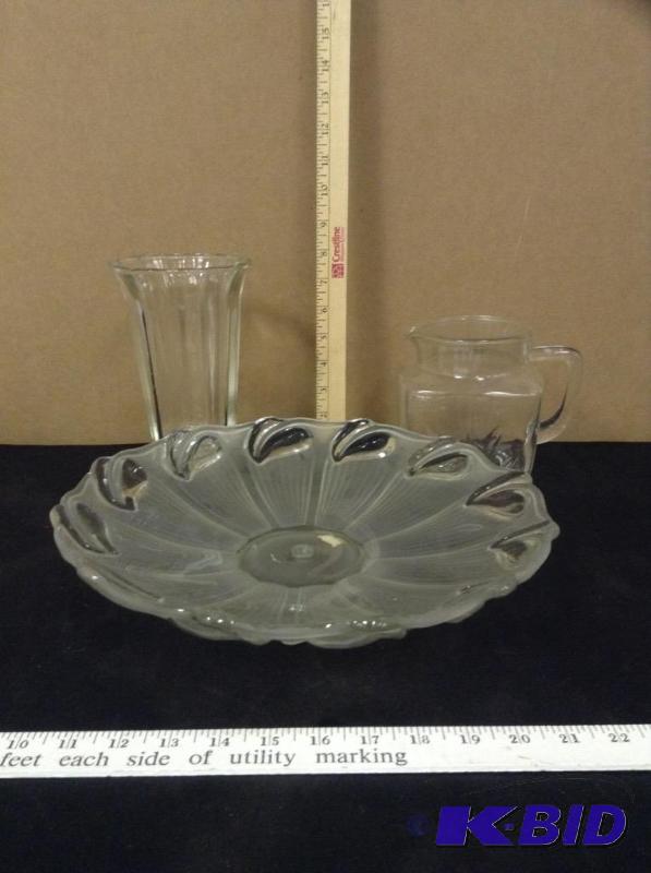 Clear & Frosted Glass Serving Pieces