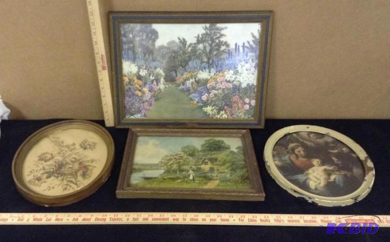 4 Vintage Framed Prints