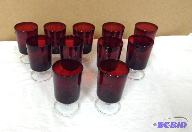 11 Ruby Drink Glasses