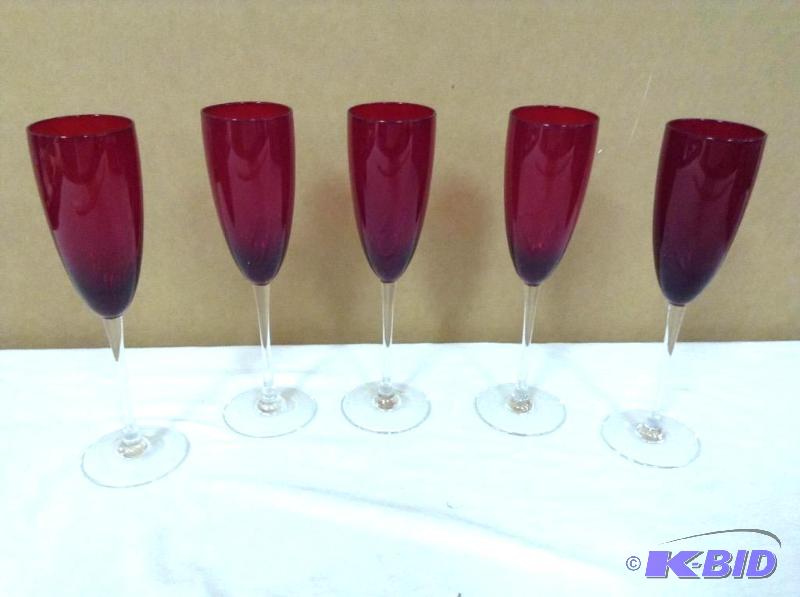 Ruby Red Champagne Flutes