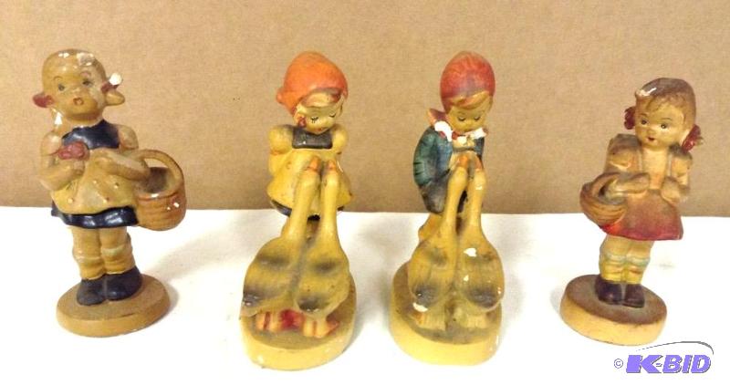4 Vintage 1940s Chalkware Hummels