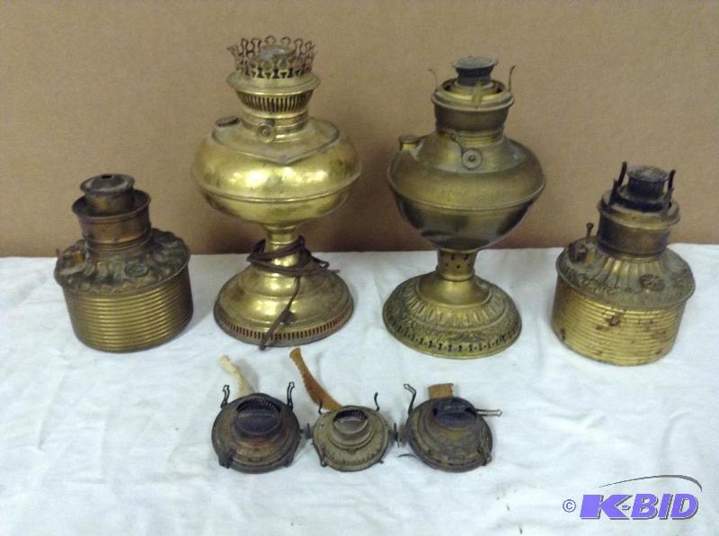 Brass Kerosene Lamp Bases & Wicks