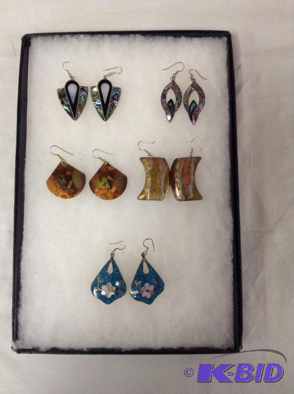 5 Pairs Silver & Copper Earrings