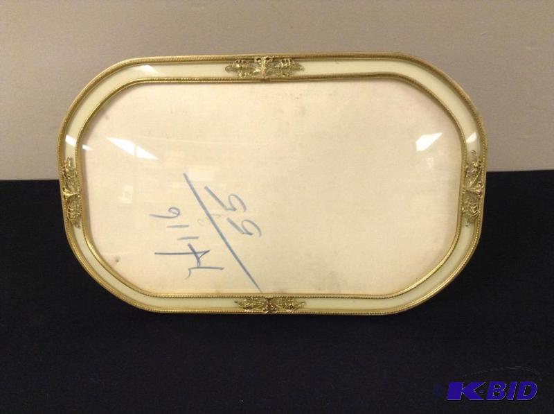Vintage Tabletop Bubble Glass Picture Frame