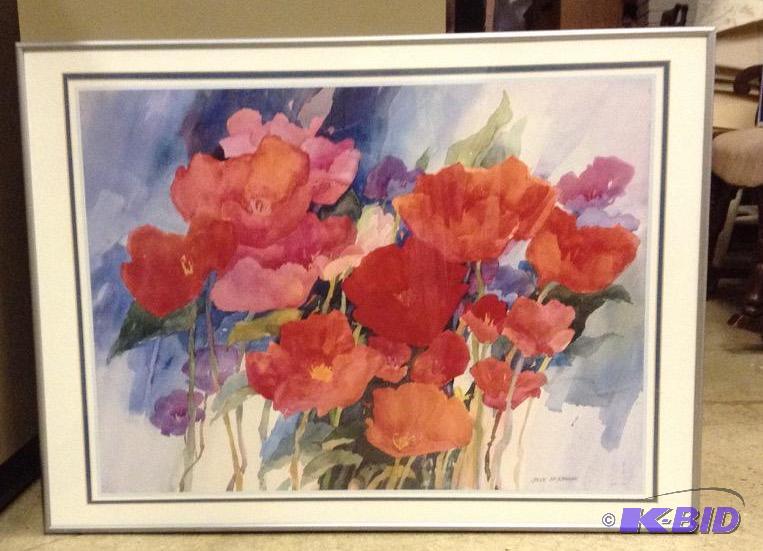 lot 111 image: Pretty Bright Color Watercolor Print