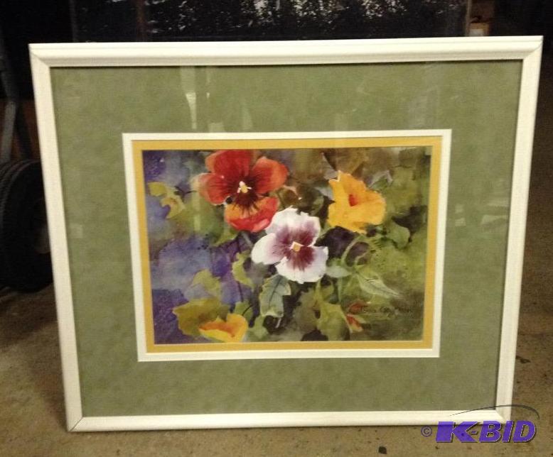 lot 114 image: Pretty Pansies Still Life