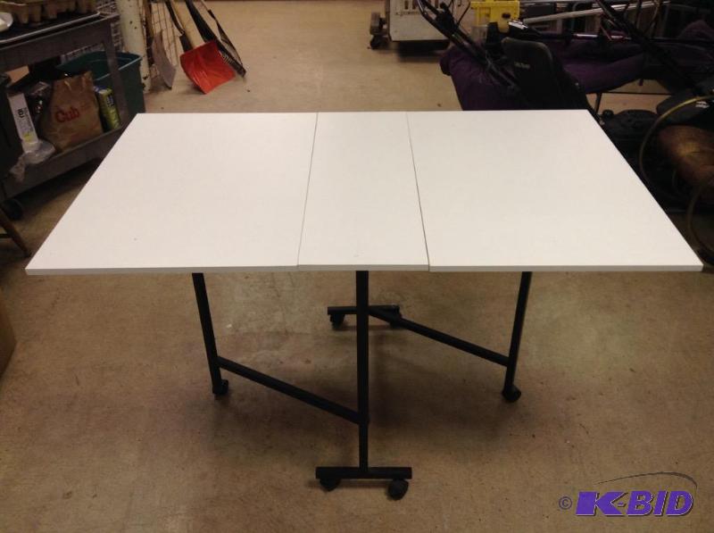 lot 120 image: Rolling Counter Height Gate Leg Table