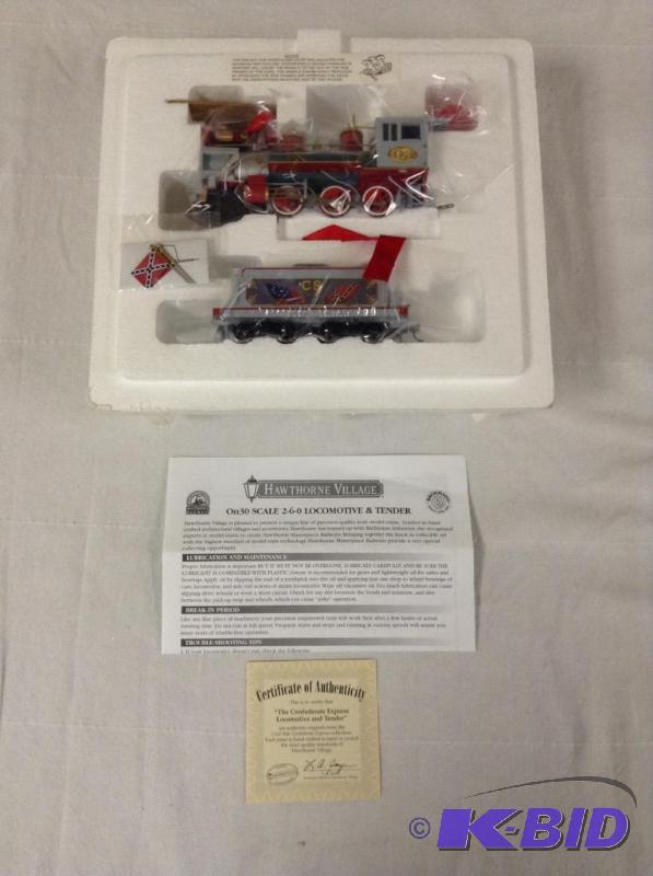 lot 124 image: Hawthorne Village The Confederate Express Locomotive & Tender  Train - HO Scale