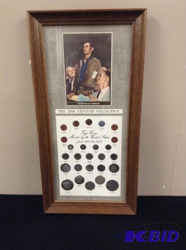 lot 23 image: Framed The 20th Century Collection Coins