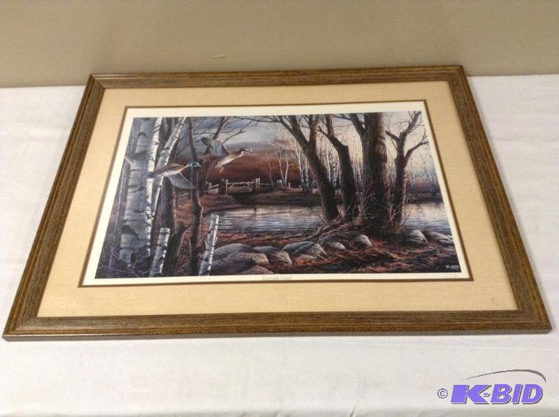 lot 26 image: Signed & Numbered Terry Redlin Riverside Pond Print