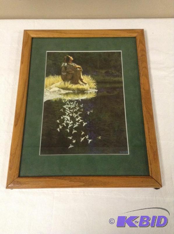 lot 27 image: Framed Bev Doolittle Let My Spirit Soar Print