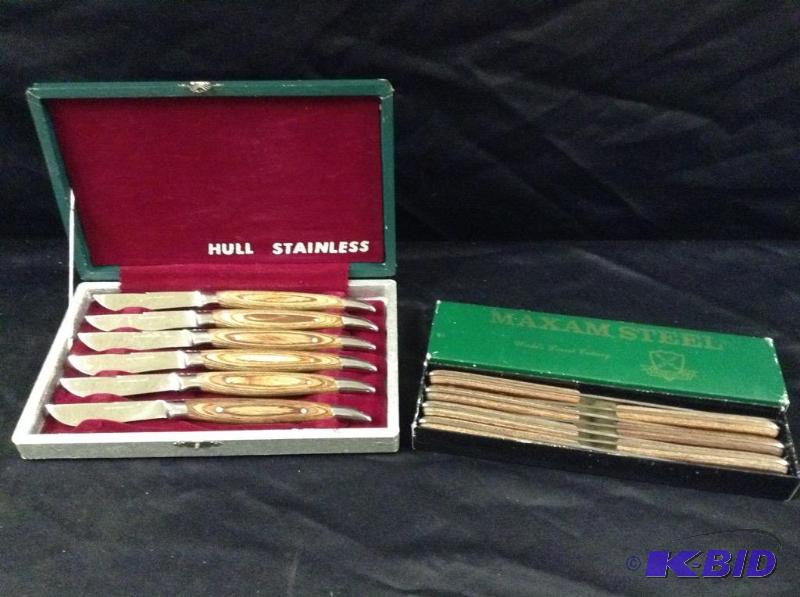 lot 41 image: 2 Boxed Knife Sets - Hull Stainless & Maxam Steel