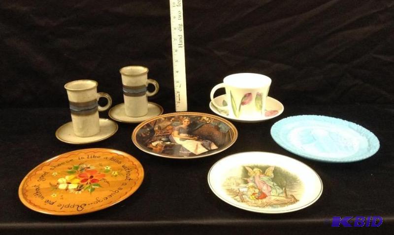 lot 74 image: Assortment Decorative Plates & Teacups with Saucers