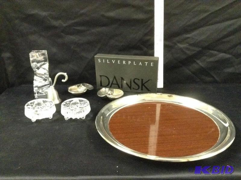 lot 75 image: Tray, Candle Snuffer & Candle Holders - Dansk, Mikasa