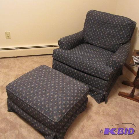 Upholstered Chair, Ottoman