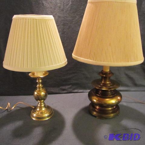 Pair Brass Lamps