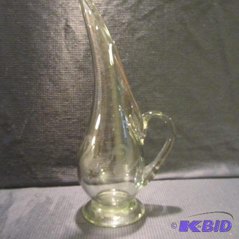 Blown Glass Pitcher, Swan Etching