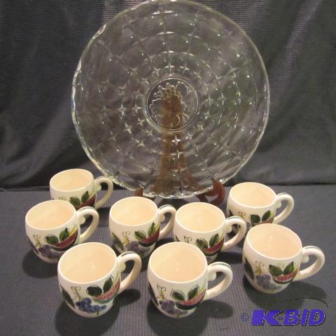 Glass Tray, Mugs