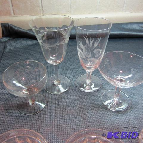 Fancy Etched Stemware