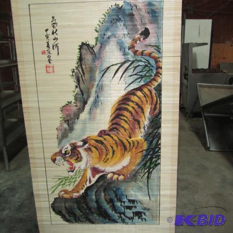 lot 151 image: Hand Painted Bamboo Hangings