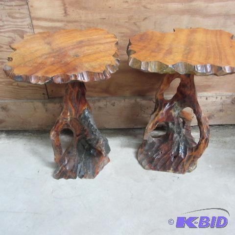 lot 4 image: Wooden Slab Tables
