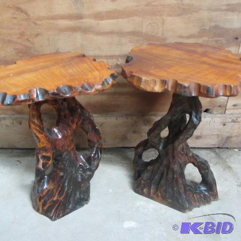 lot 5 image: Wooden Slab Tables