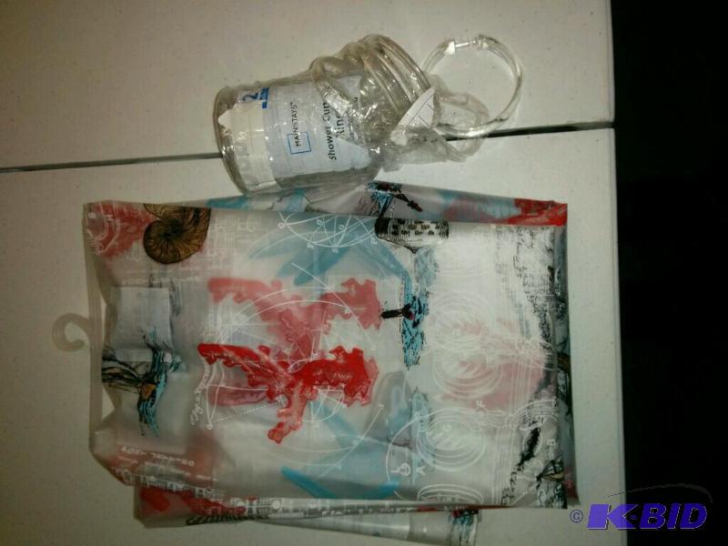 Shower Curtain and 12 Pack Shower Curtain Rings