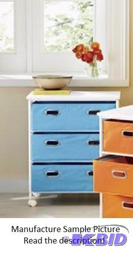Wide Three Drawer Rolling File Cabinet - Turq...