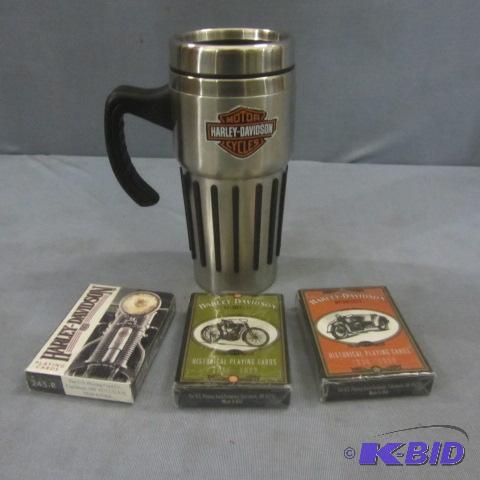 lot 10 image: Harley Playing Cards, Coffee Mug