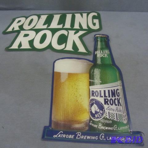 lot 147 image: Vintage Rolling Rock Beer Signs
