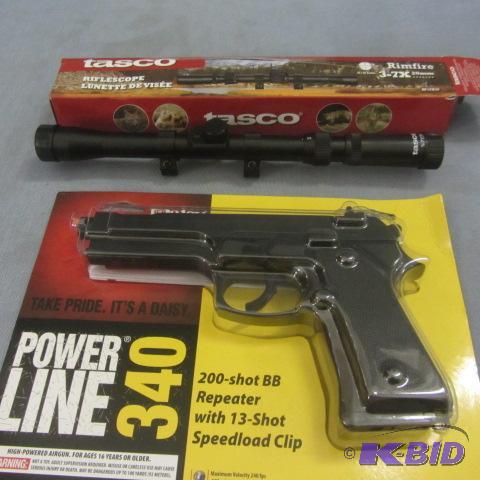 lot 15 image: Tasco Scope, Daisy Repeater