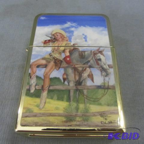 lot 152 image: Lighter, Cow Girl Pinup Design