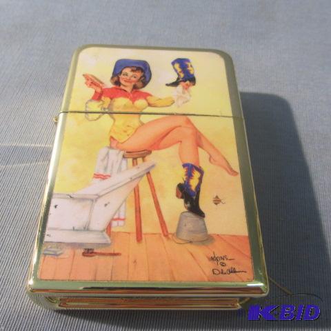 lot 154 image: Lighter, Cow Girl Pinup Design