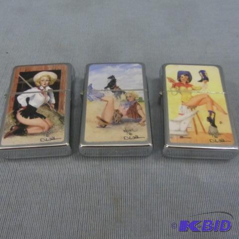 lot 155 image: Lighters, Cow Girl Pinup Design
