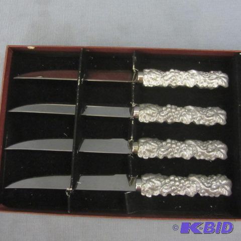 lot 184 image: Grape Handled Steak Knives