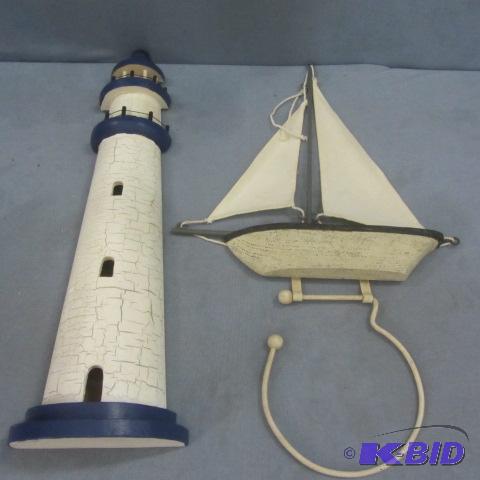 lot 28 image: Lighthouse, Sailboat Decor