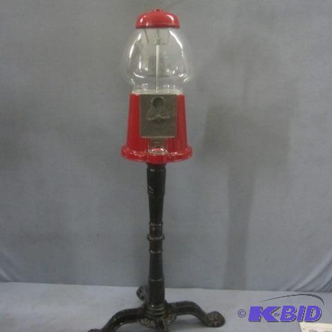 lot 34 image: Vintage Gumball With Claw Foot Stand