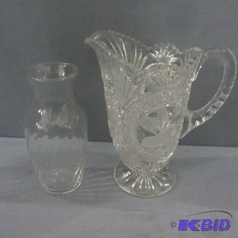 lot 48 image: Lead Crystal Pitcher, Vase