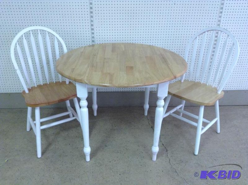 lot 13 image: Drop Leaf Dining Set with Two Chairs