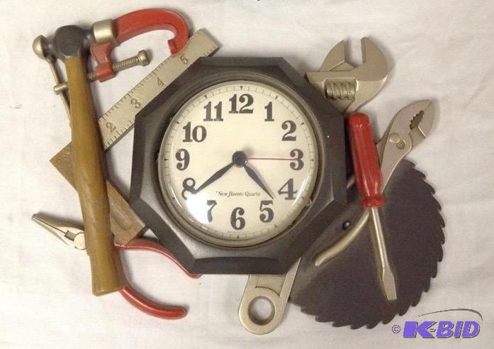 lot 27A image: Tool Time New Haven Quartz Wall Clock