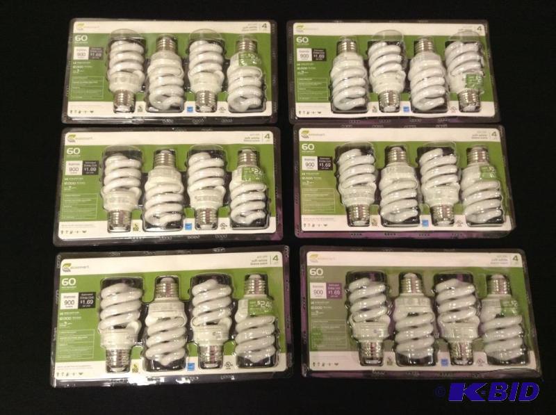 lot 42 image: Six Packages CFL 60 Watt Lights