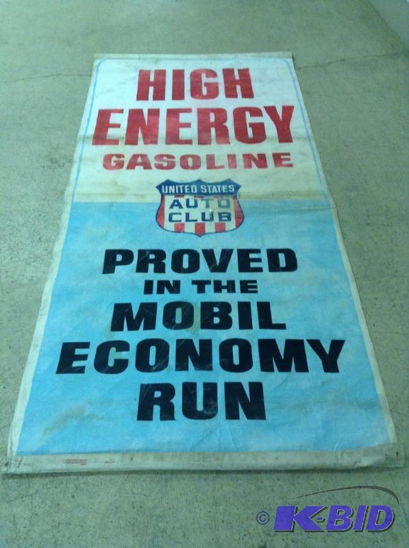 lot 44 image: Large Canvas Mobil Banner Ad High Energy Gasoline