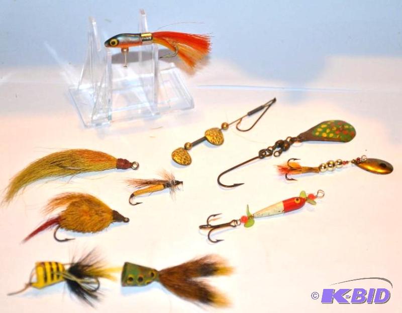 lot 68 image: 10 Rare Antique Fly Fishing Lures...