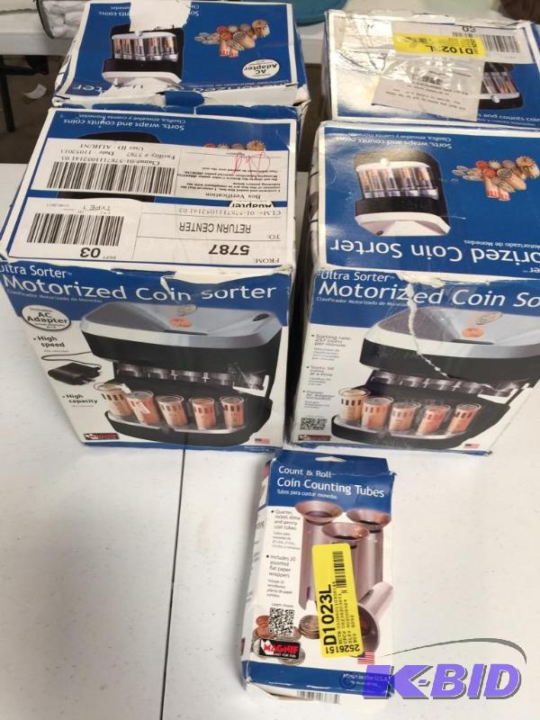 4 motorized coin sorters