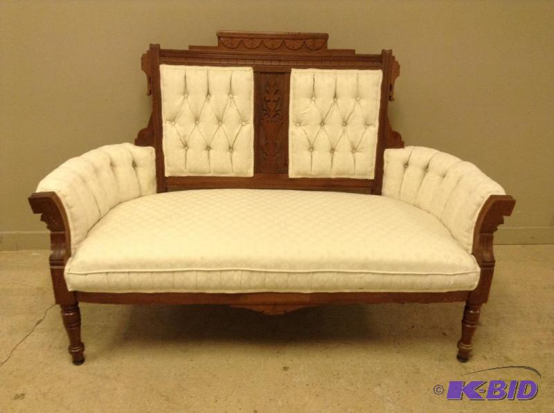 lot 1 image: Gorgeous Circa 1885 Eastlake Walnut Settee