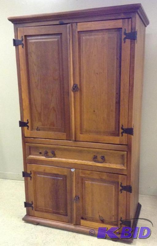 lot 12 image: TV or Bedroom Armoire with Drawer & Shelves