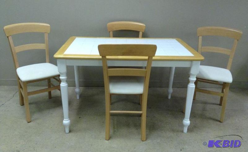 lot 13 image: Tile Top Kitchen Table & 4 Chairs