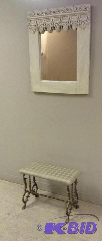 lot 18 image: Wall Mirror and Bench