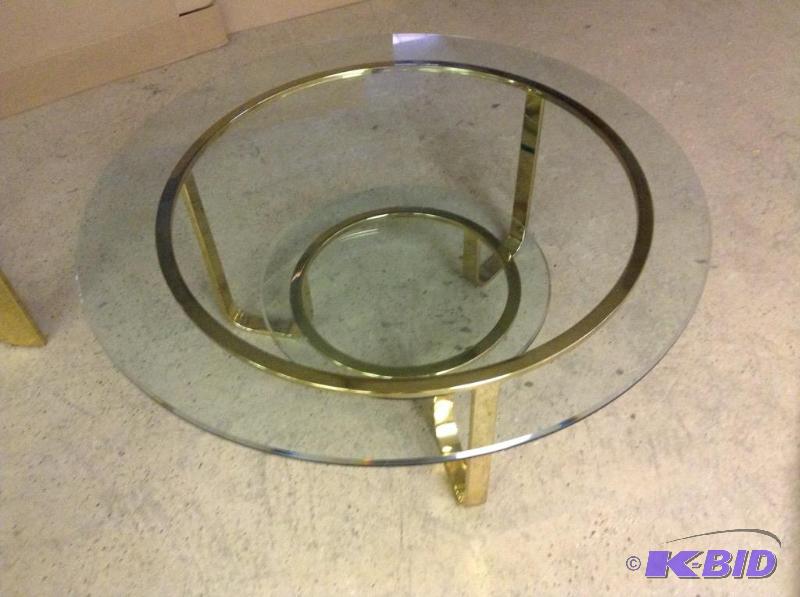 lot 21 image: Glass Top Coffee Table